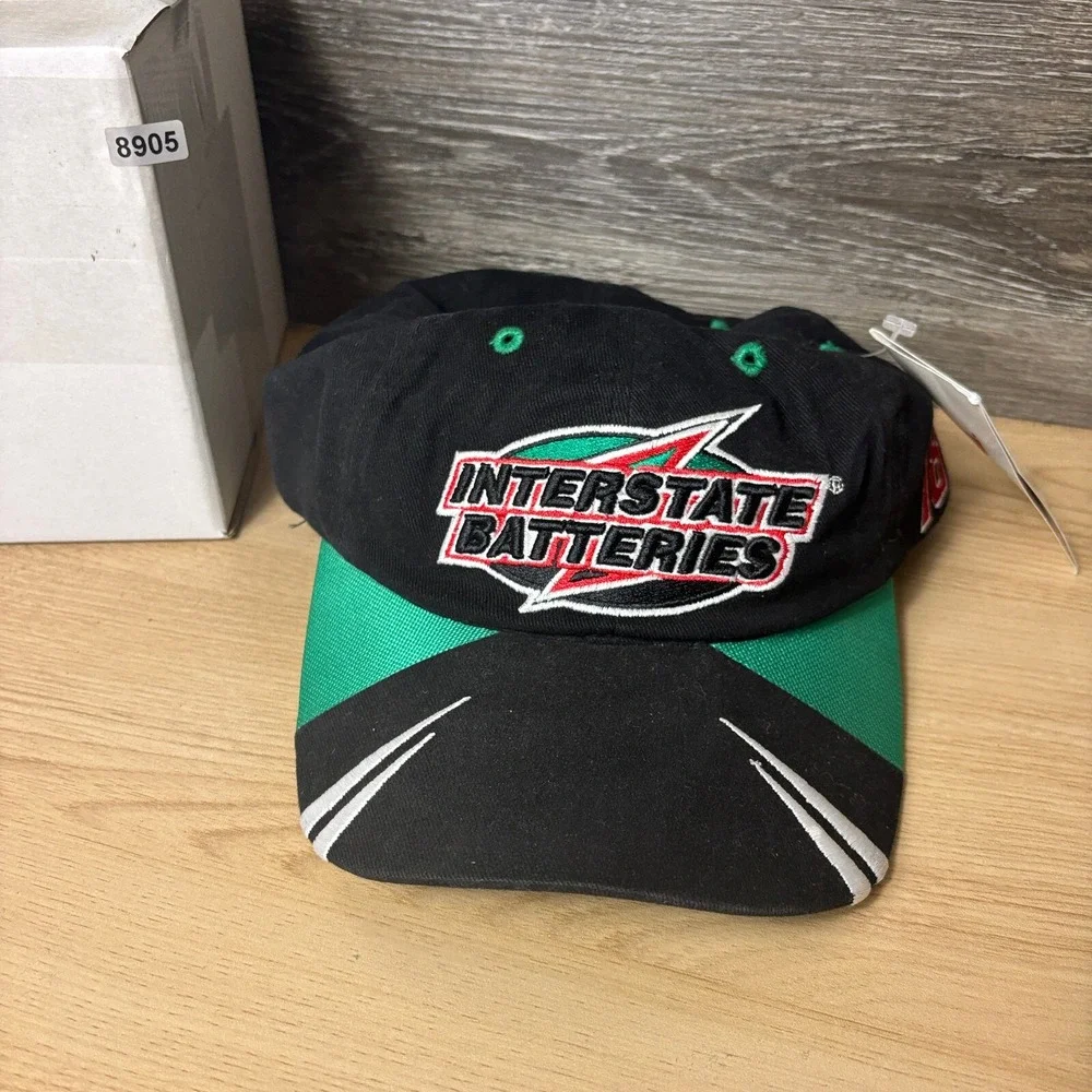 Vintage Nascar Hat Strap Back Black Bobby Labonte Interstate Battery Racing NWT